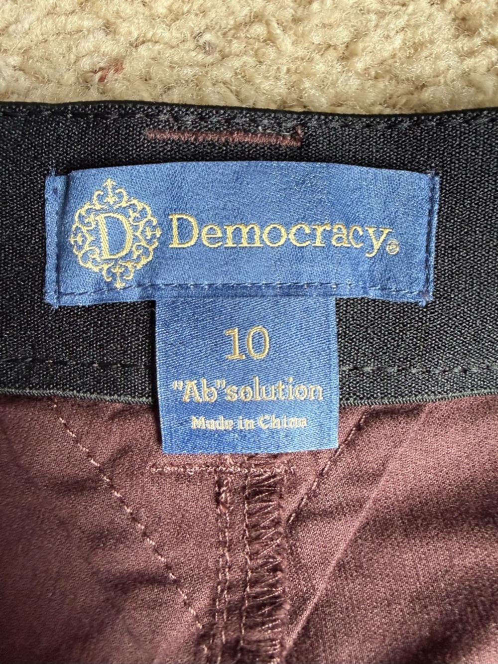 Democracy “Ab” Solution Women’s Corduroy Straight Pants in Burgundy | NWT - Picture 8 of 10